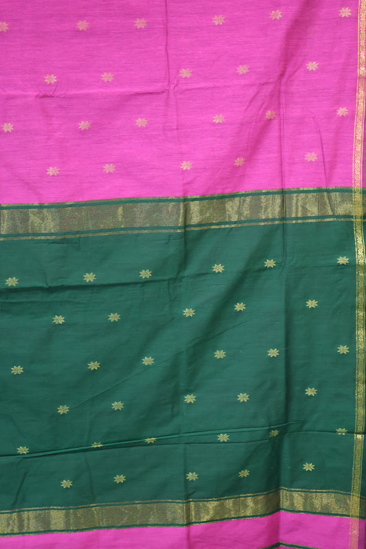 Maheswari Cotton Saree - Star Buta Pink