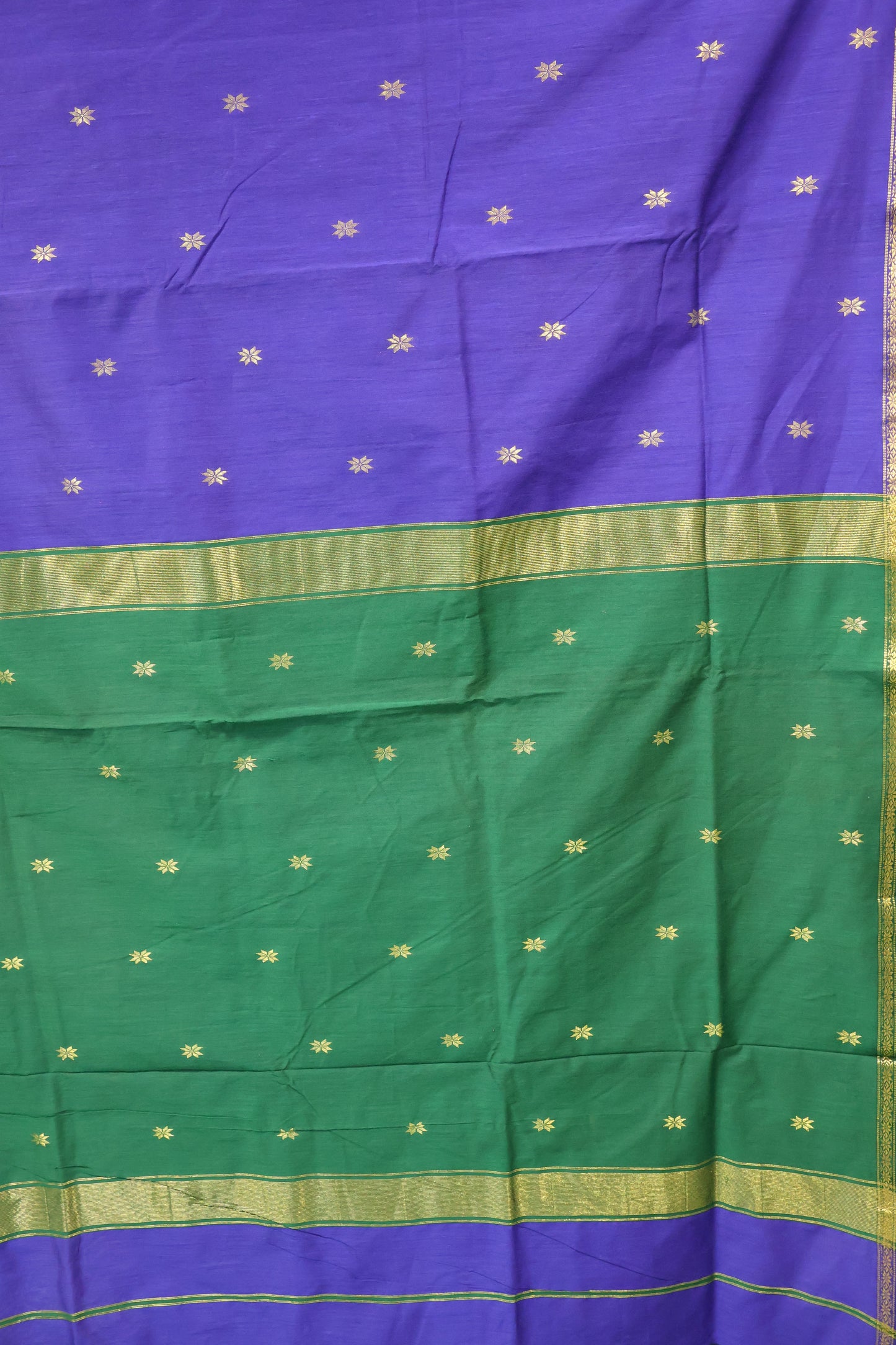 Maheswari Cotton Saree - Star Ink Blue