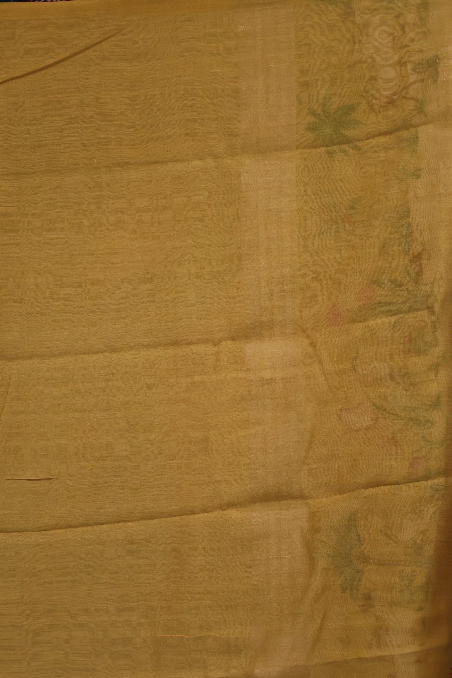 Chanderi Saree Pichwai Print -Yellow
