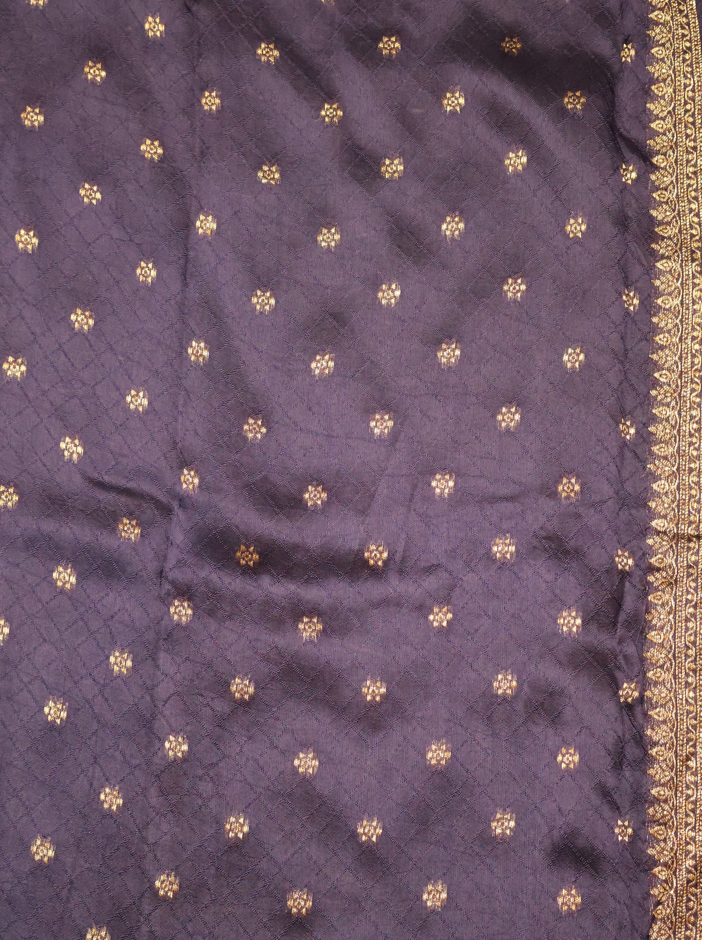 Banarasi Tussar Saree-Navy Blue Round Butta