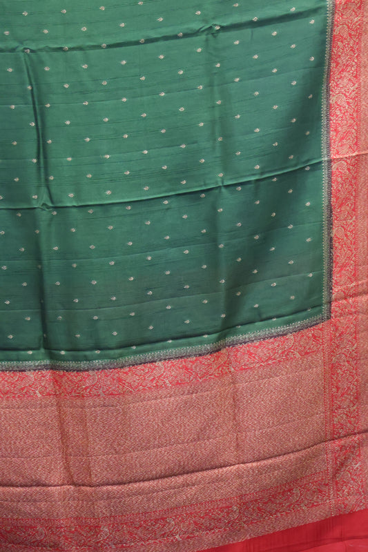 Banarasi Tussar Saree- Green Sparrow Zari