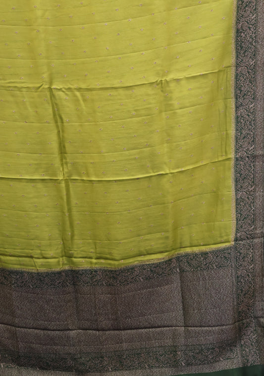 Banarasi Tussar Saree-Mehandhi Green Sparrow Zari