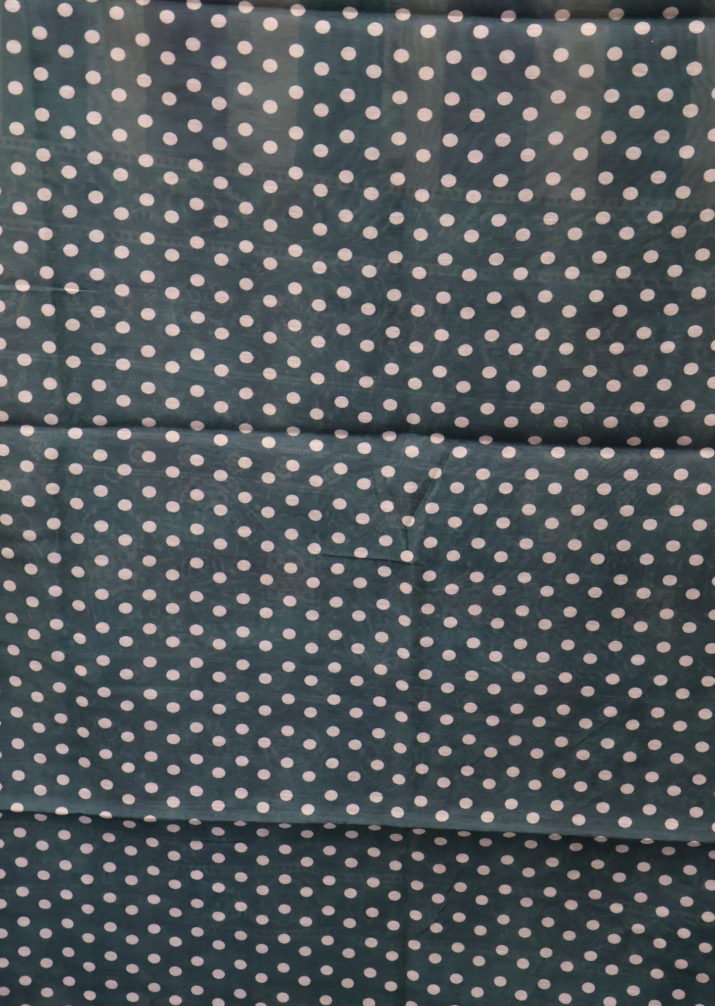 Semi Chanderi Saree-Bottle Green Vertical Pattern