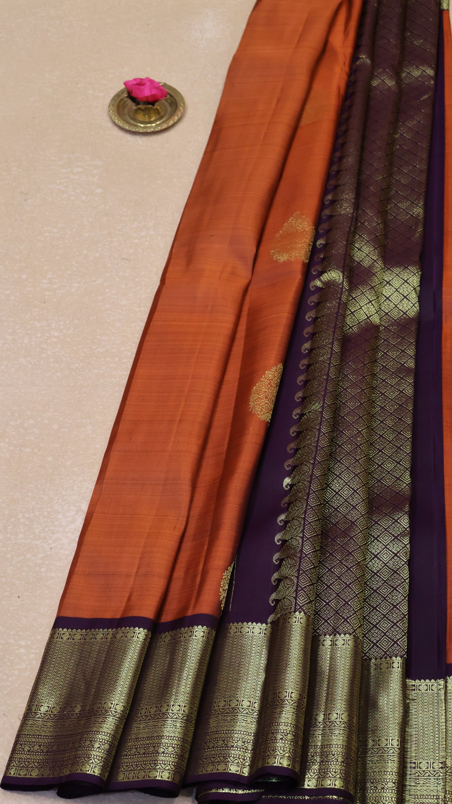 Akshayam-Pure Kanjivaram Saree Korvai Border-Honey-Tree