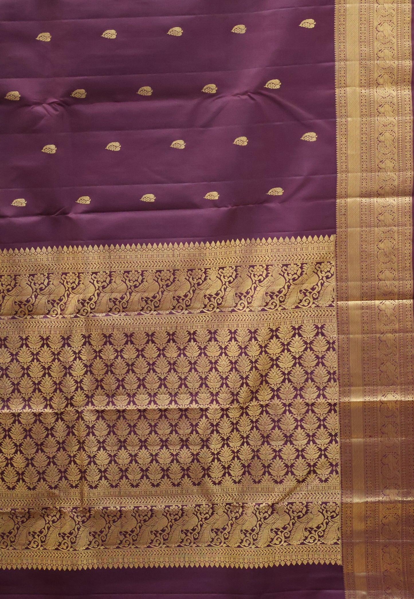 Akshayam-Pure Kanjivaram Saree Korvai Border-Honey-Maroon