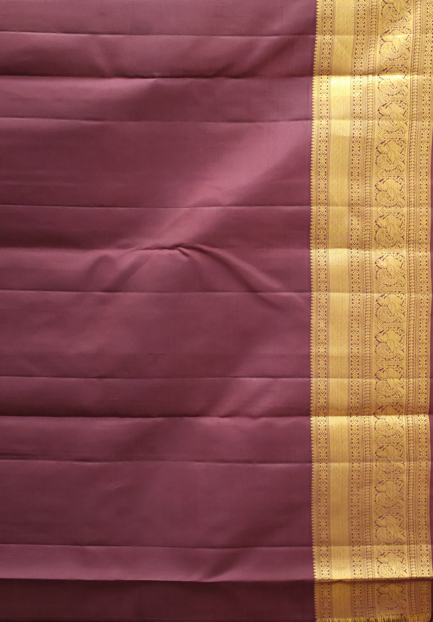 Akshayam-Pure Kanjivaram Saree Korvai Border-Honey-Maroon