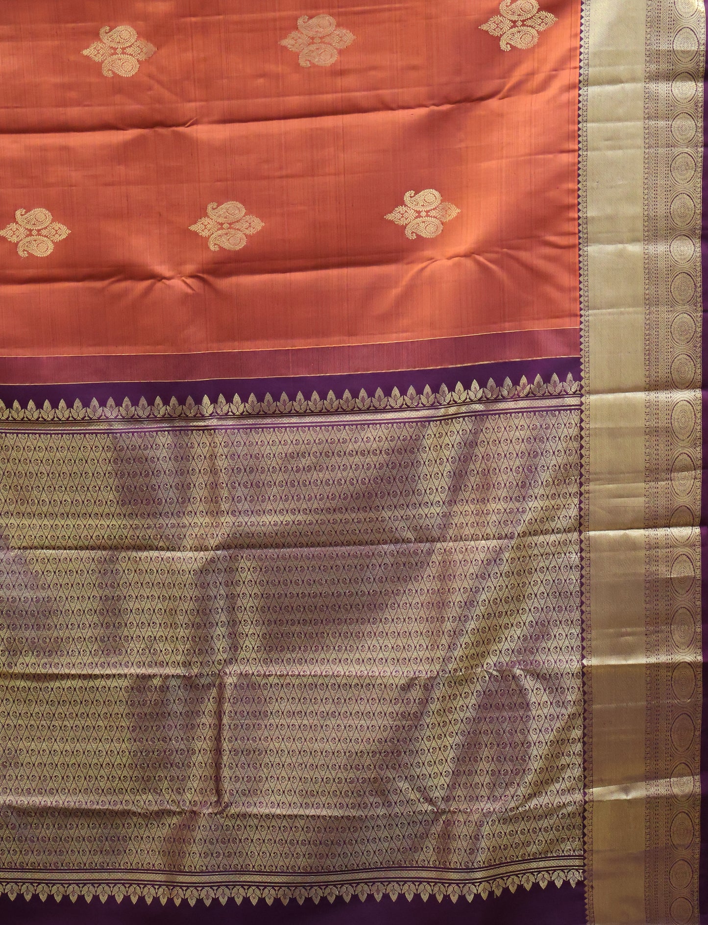 Akshayam-Pure Kanjivaram Saree Korvai Border-Honey-Wine