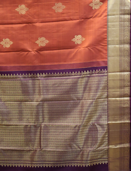 Akshayam-Pure Kanjivaram Saree Korvai Border-Honey-Wine