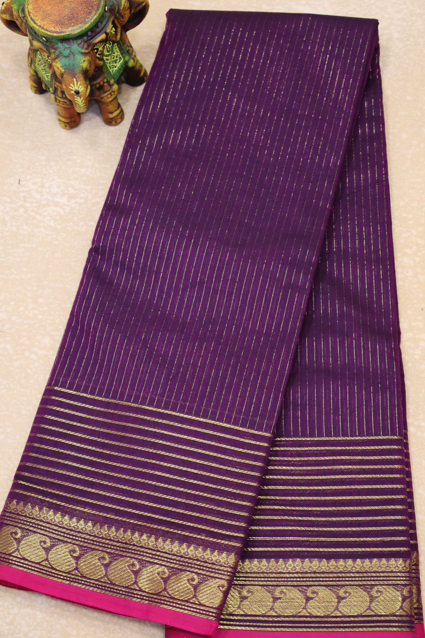 Chettinad Cotton Saree -Wine Vairaoosi