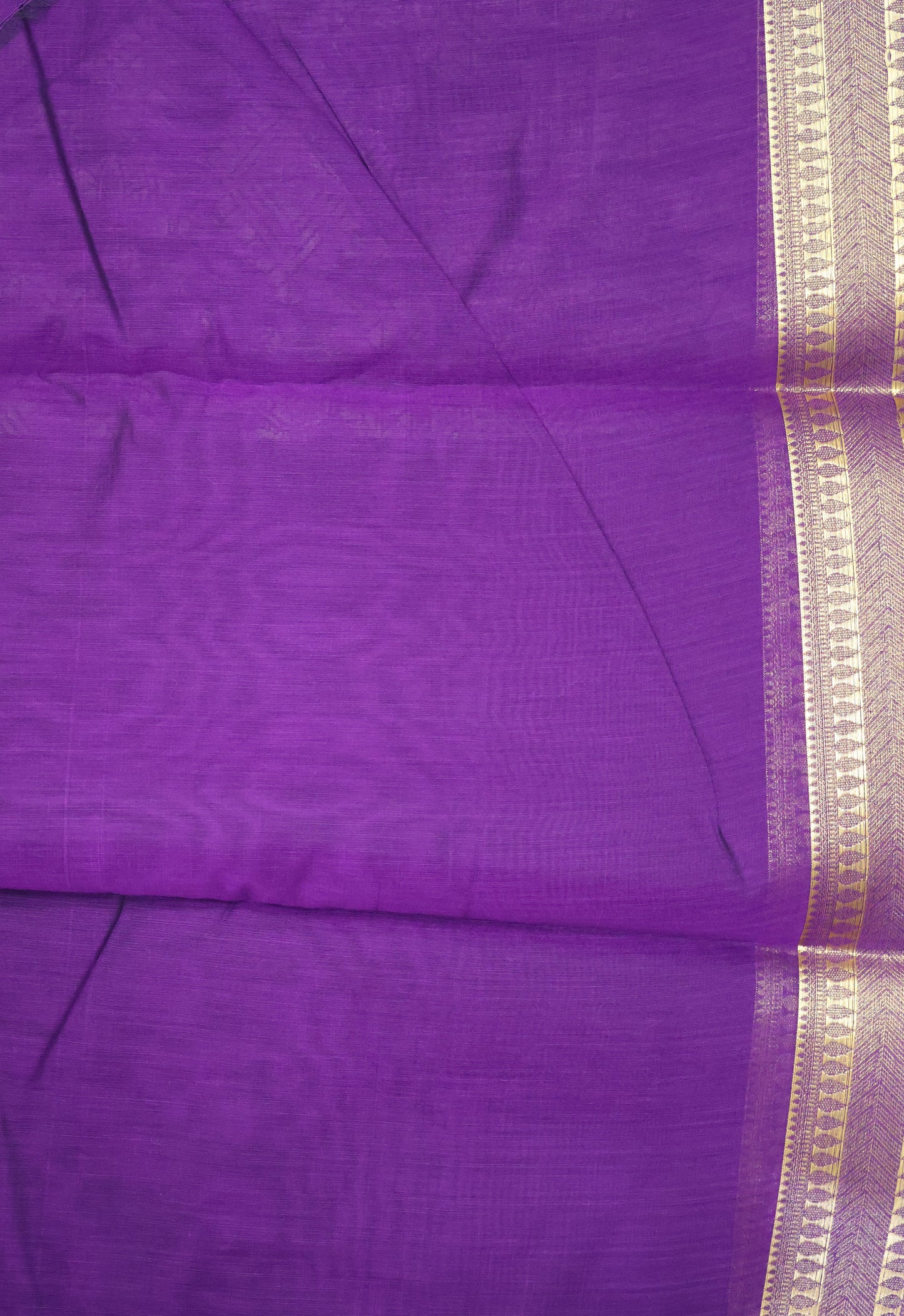 Kora Silk Cotton Saree - Warli Pattern-Purple