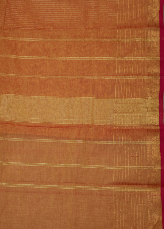 Chettinadu Cotton Saree -Golden Yellow Vairaoosi