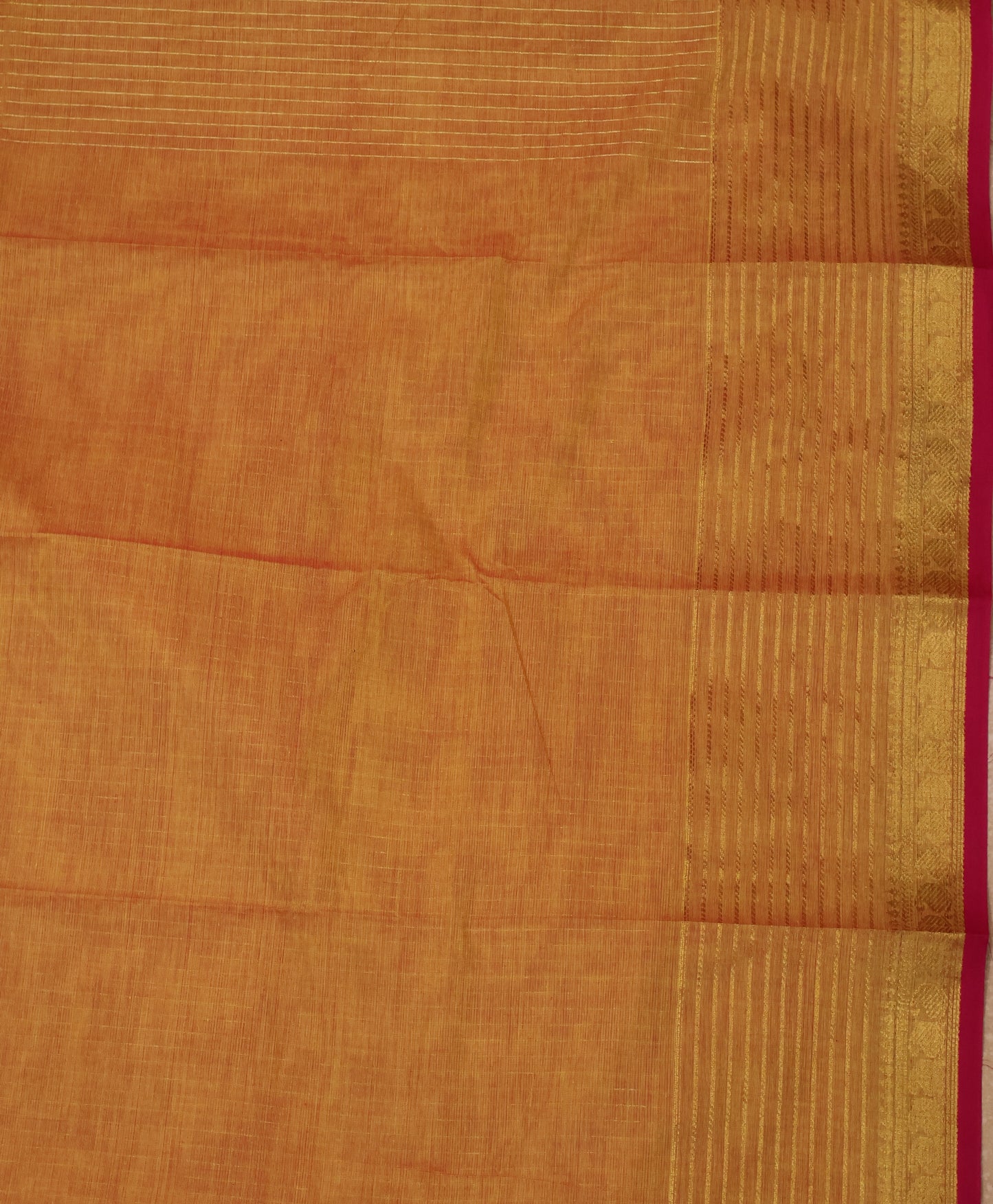 Kanchi Cotton Saree -Golden Yellow Vairaoosi