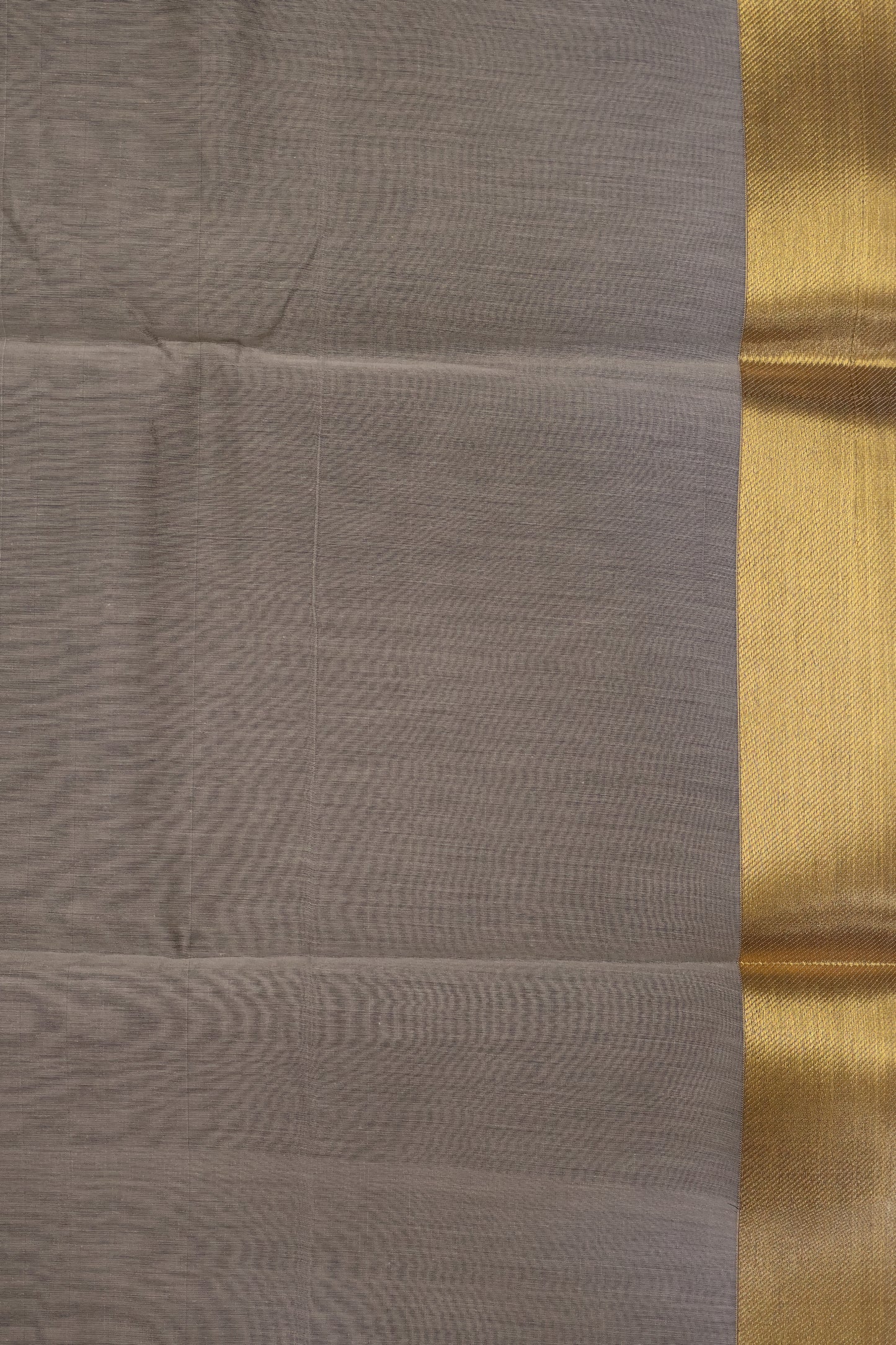 Kora Silk Cotton Saree - Creeper Pattern-Grey