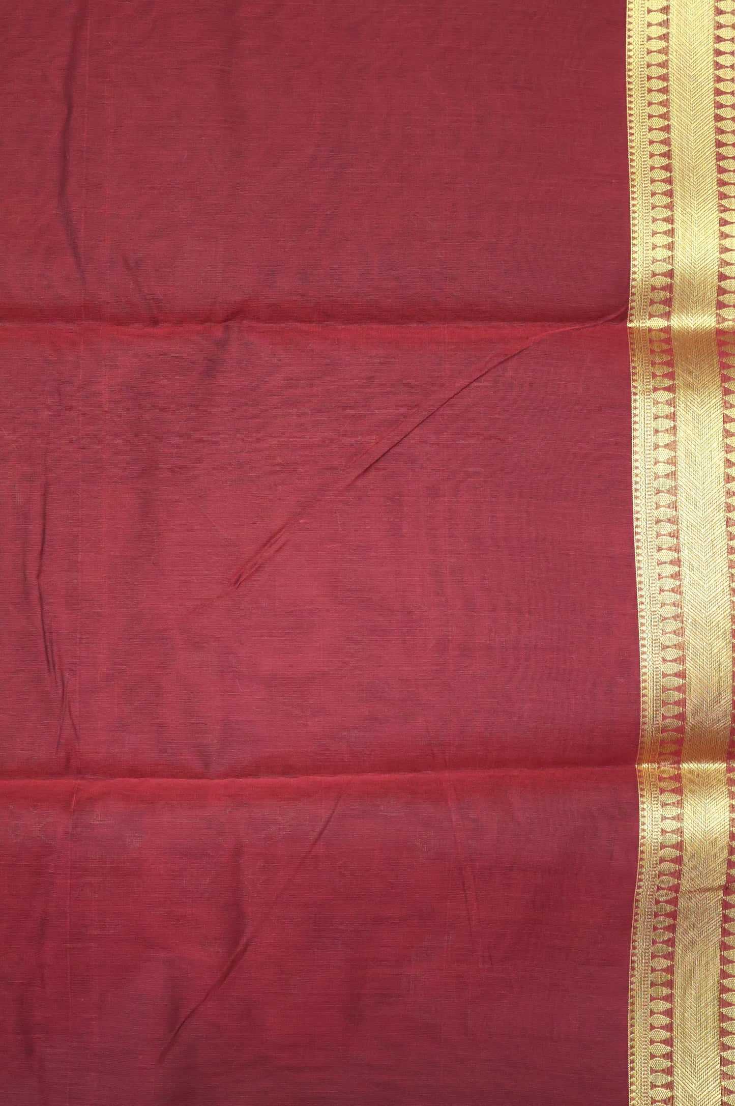 Kora Silk Cotton Saree - Warli Pattern-Maroon