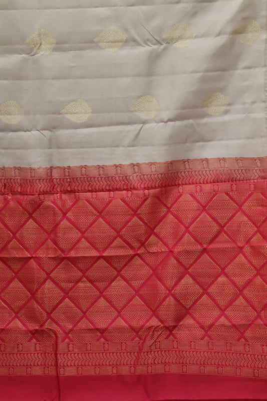 Mithilam-Pure Kanjivaram Festive Silk Saree-Beige