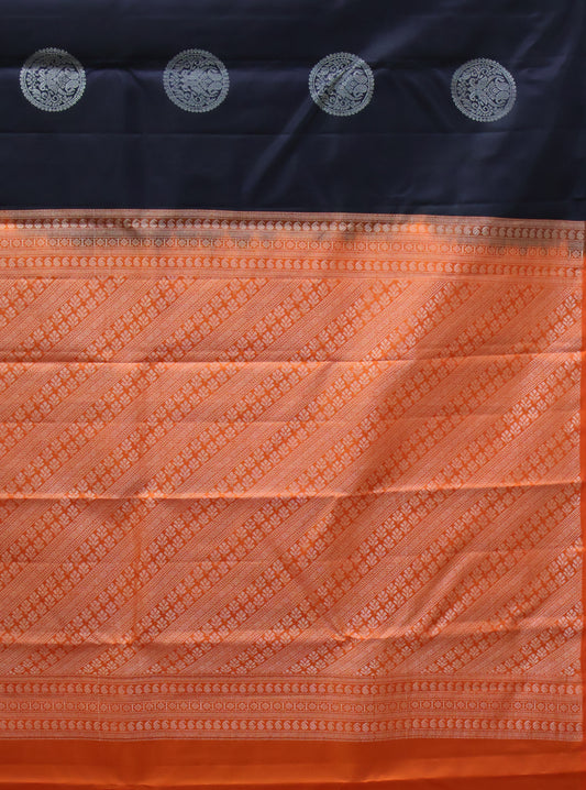 Mithilam-Pure Kanjivaram Festive Silk Saree-Navy Blue
