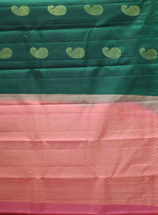 Mithilam-Pure Kanjivaram Festive Silk Saree-Green