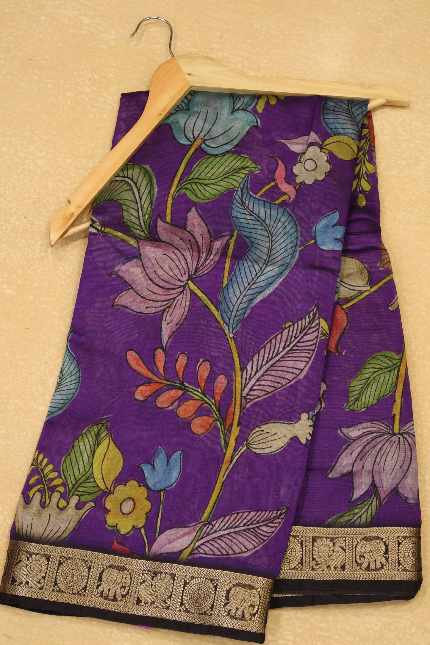 Malai Cotton With Bandhani Print- Purple Lotus
