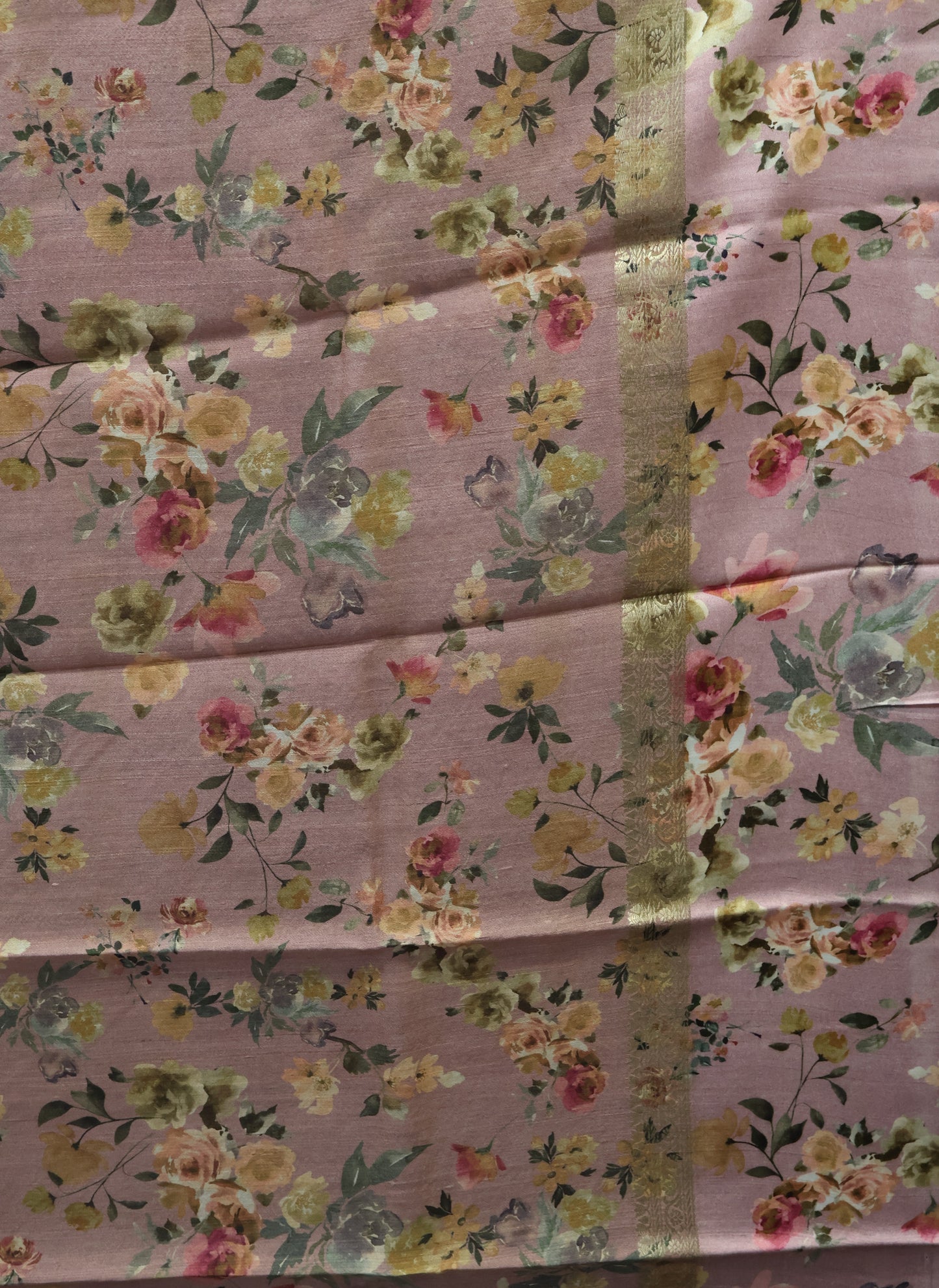 Pure Matka Tussar Saree-Lite Pink Satin Border