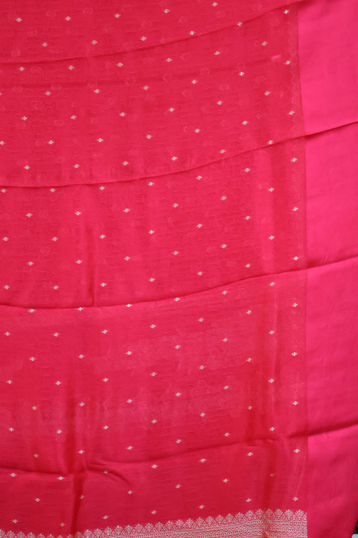 Banarasi Tussar -Rani Pink Plain Border