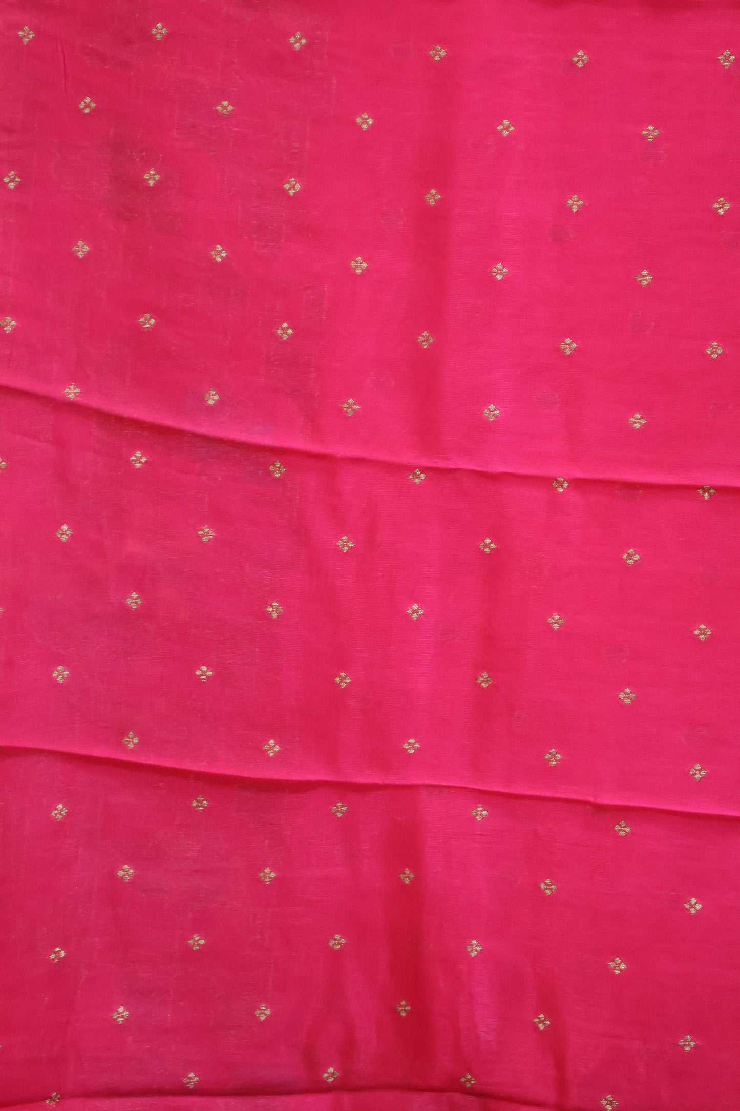 Banarasi Tussar -Rani Pink Geometric Border