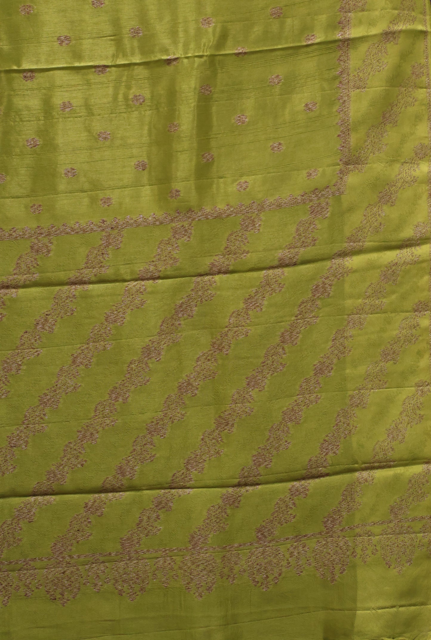 Banarasi Tussar -Light Green Flower Border
