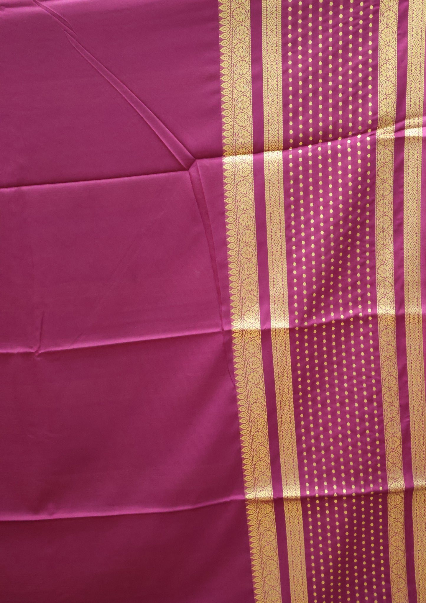 Semi Mysore Silk - Wine Plain Dot