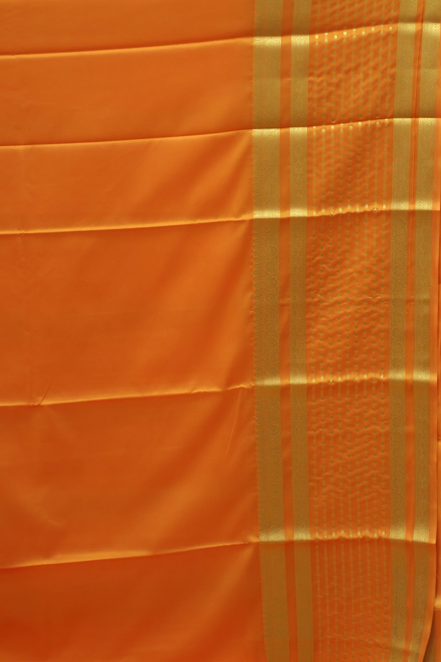 Semi Mysore Silk - Mango Yellow Plain Dot