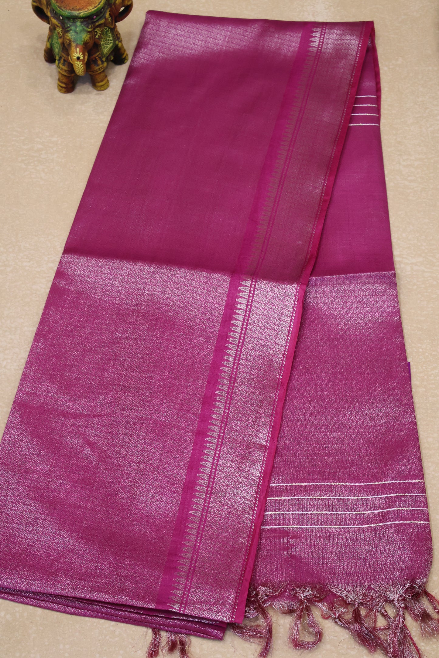 Bhagalpur Tissue-Rani Pink Full Zari