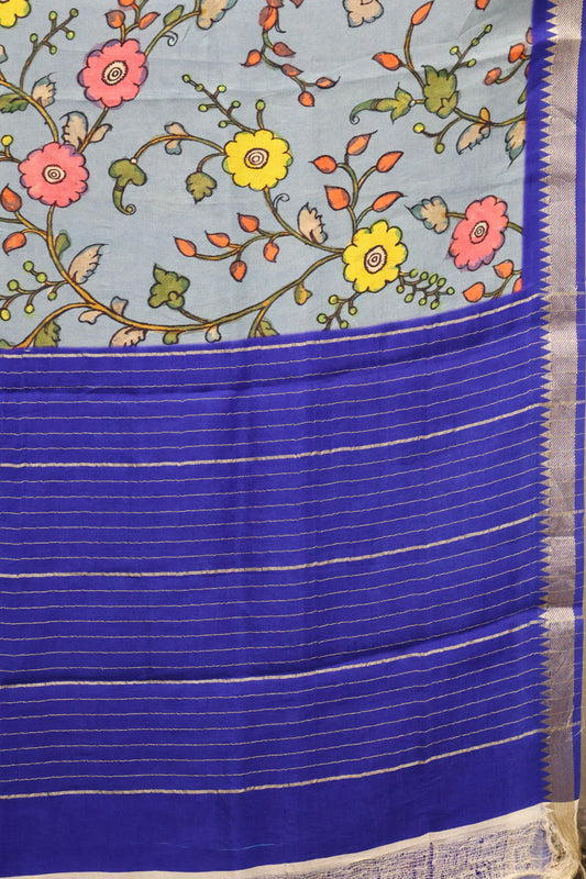 Mangal Giri Silk Saree-Blue Ink