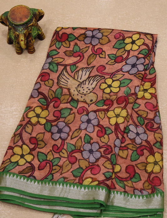 Mangal Giri Silk Saree-Pale Orange