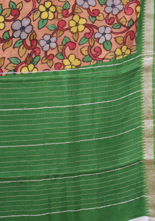 Mangal Giri Silk Saree-Pale Orange