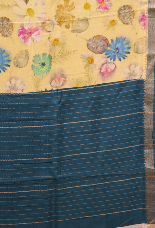 Mangal Giri Silk Saree-Baby Yellow