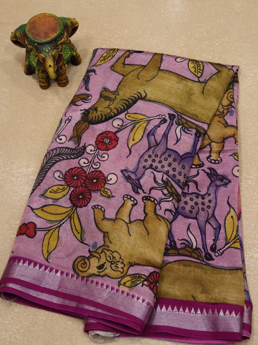 Mangal Giri Silk Saree-Dusky Pink