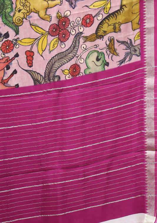 Mangal Giri Silk Saree-Dusky Pink