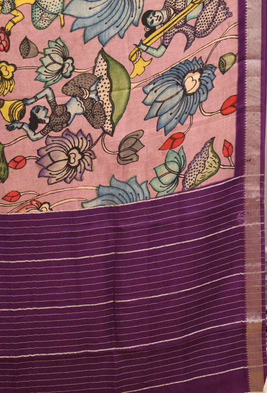 Mangal Giri Silk Saree-Dusky Pink