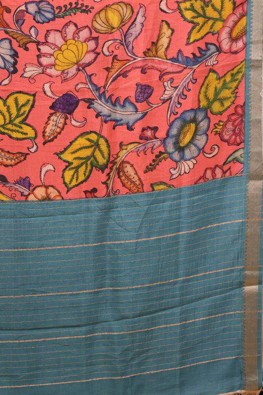 Mangal Giri Silk Saree- Pink Sky Blue
