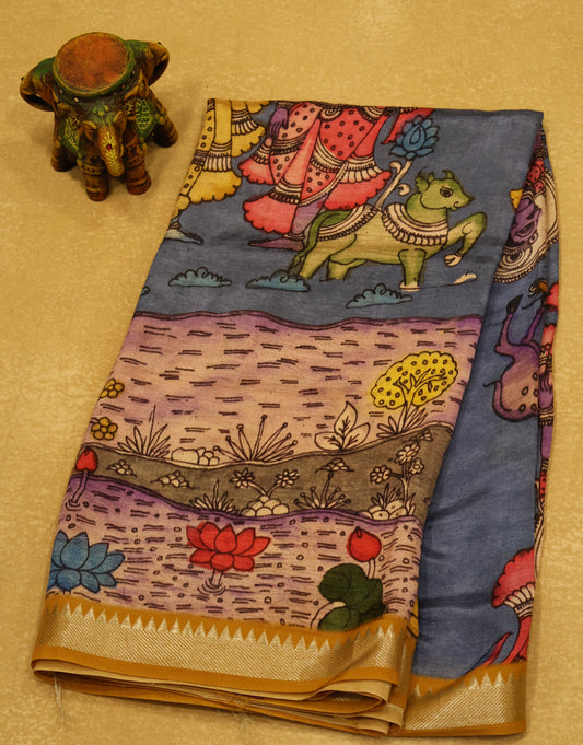 Mangal Giri Silk Saree- Blue Purple