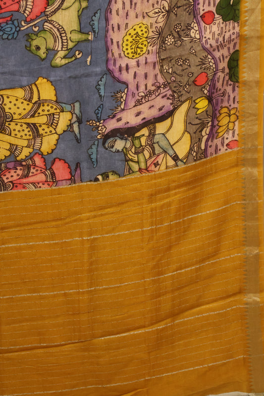 Mangal Giri Silk Saree- Blue Purple