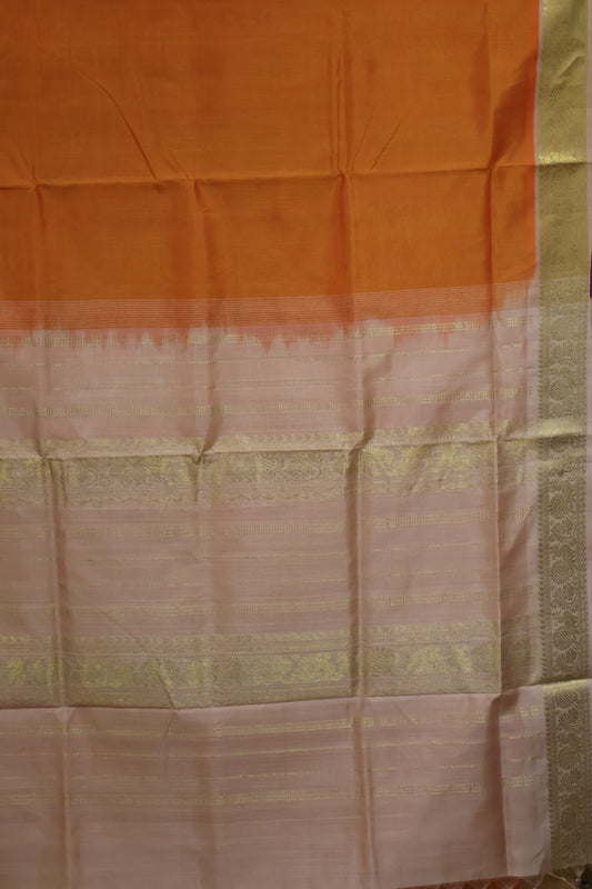 Silk Cotton Saree-Orange