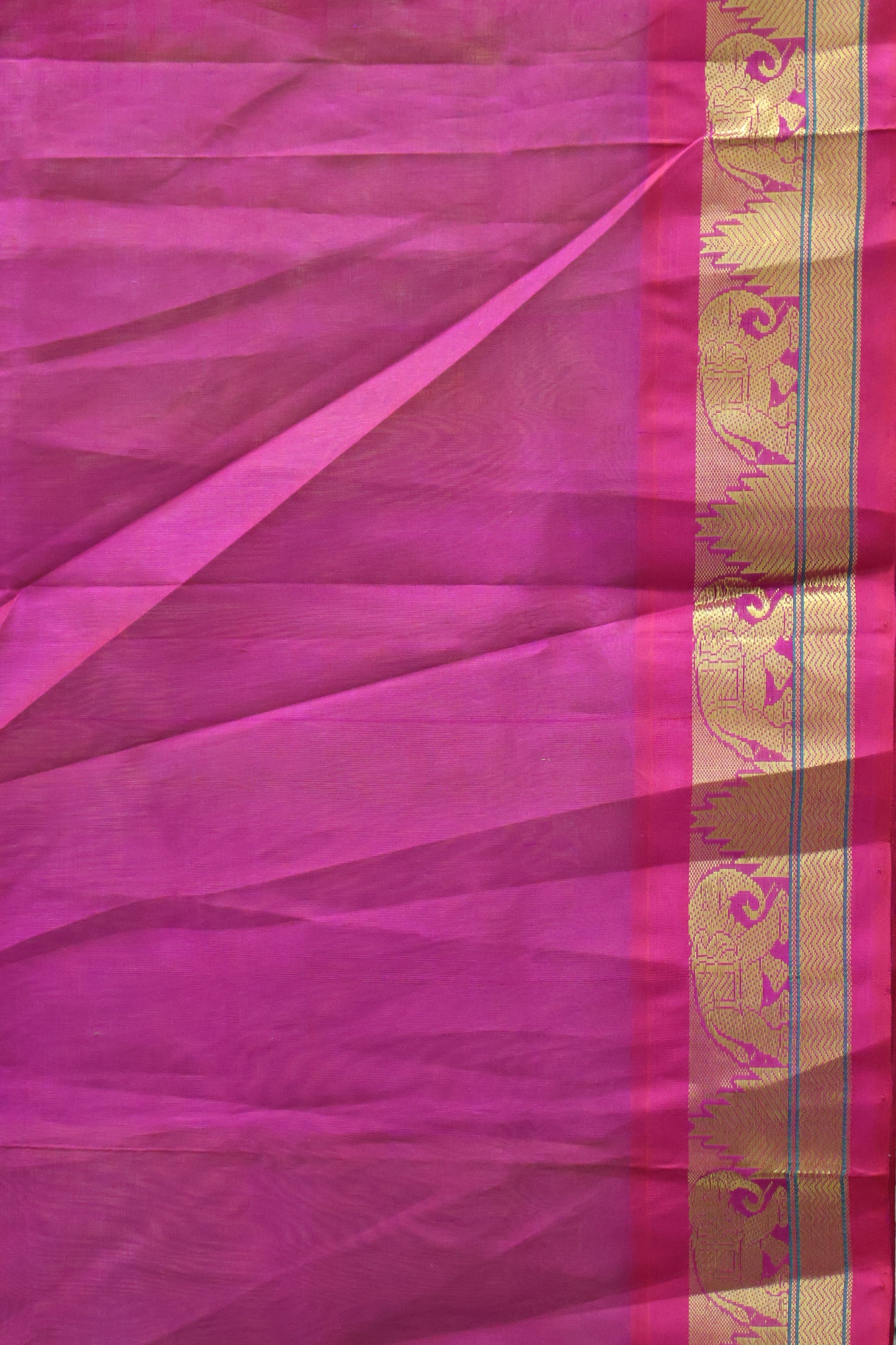 Silk Cotton Saree-Plain green