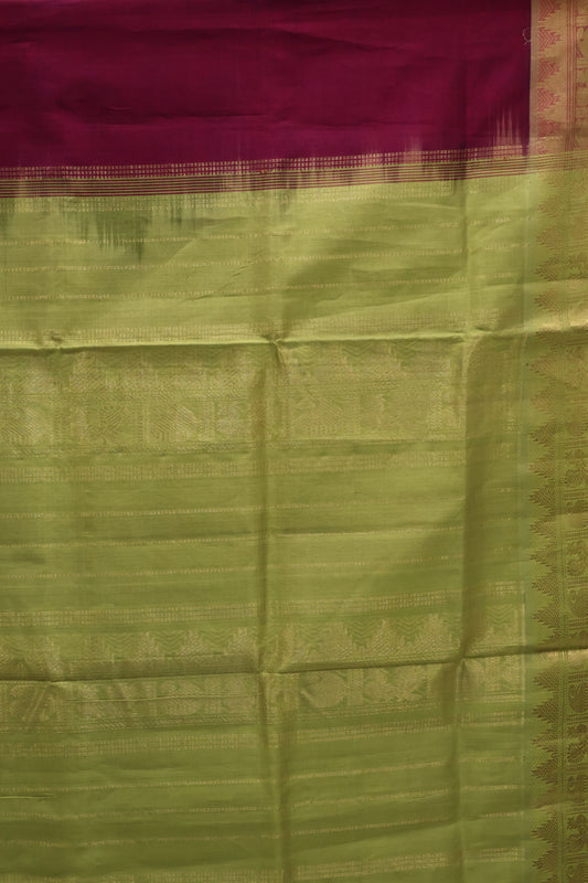 Silk Cotton Saree-Plain Maroon