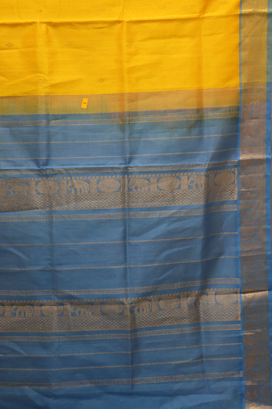 Silk Cotton Saree-Yellow