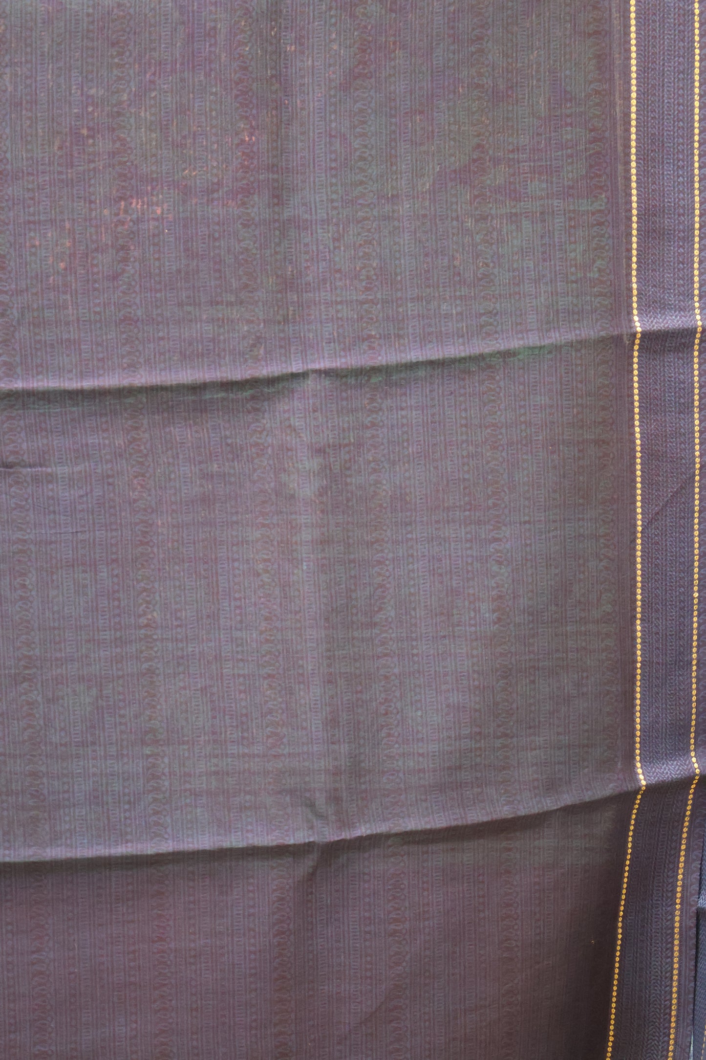 Pure Chanderi Saree -Blue Floral Double Border