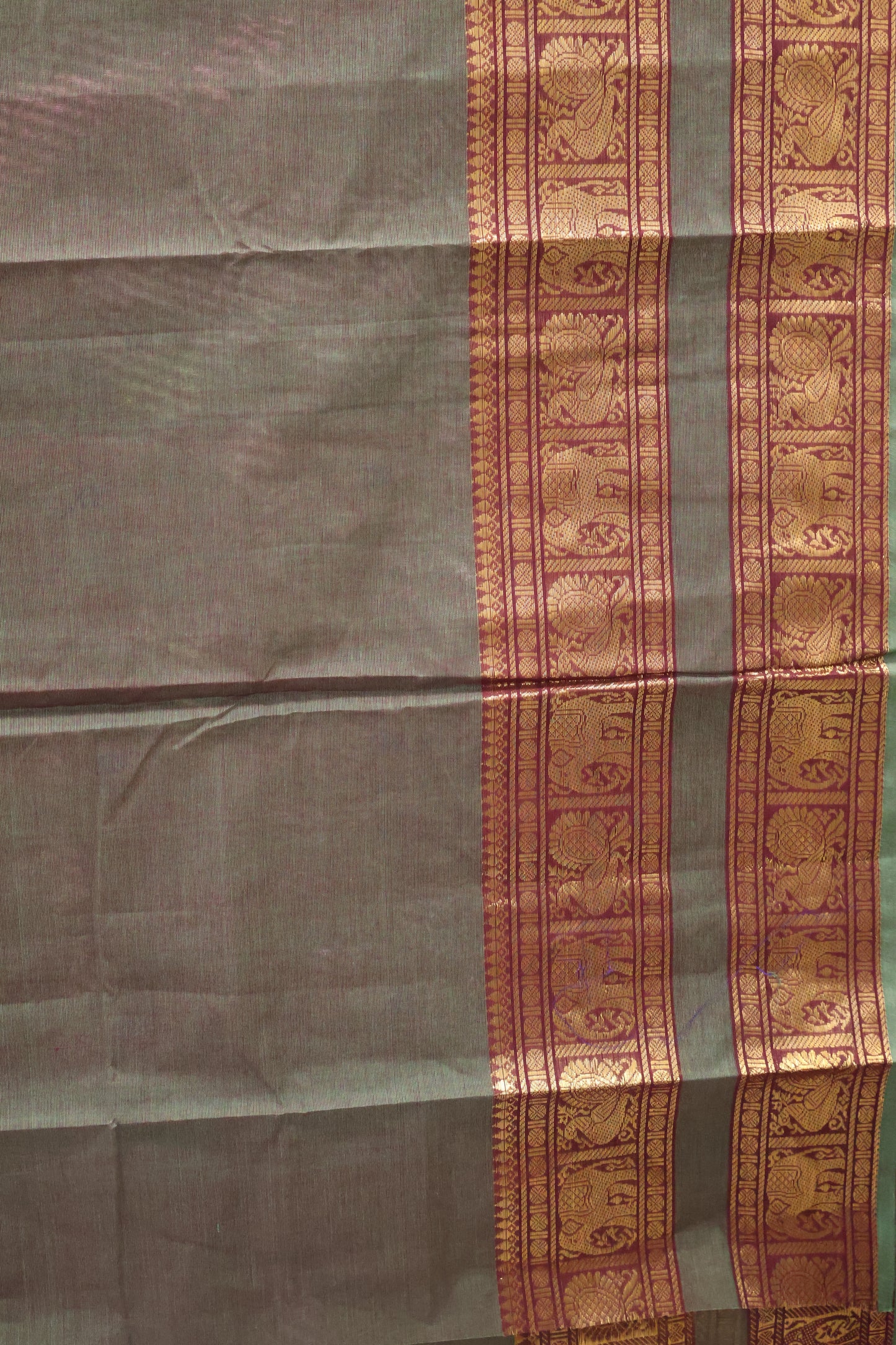 Chettinad Cotton Saree - Army Green