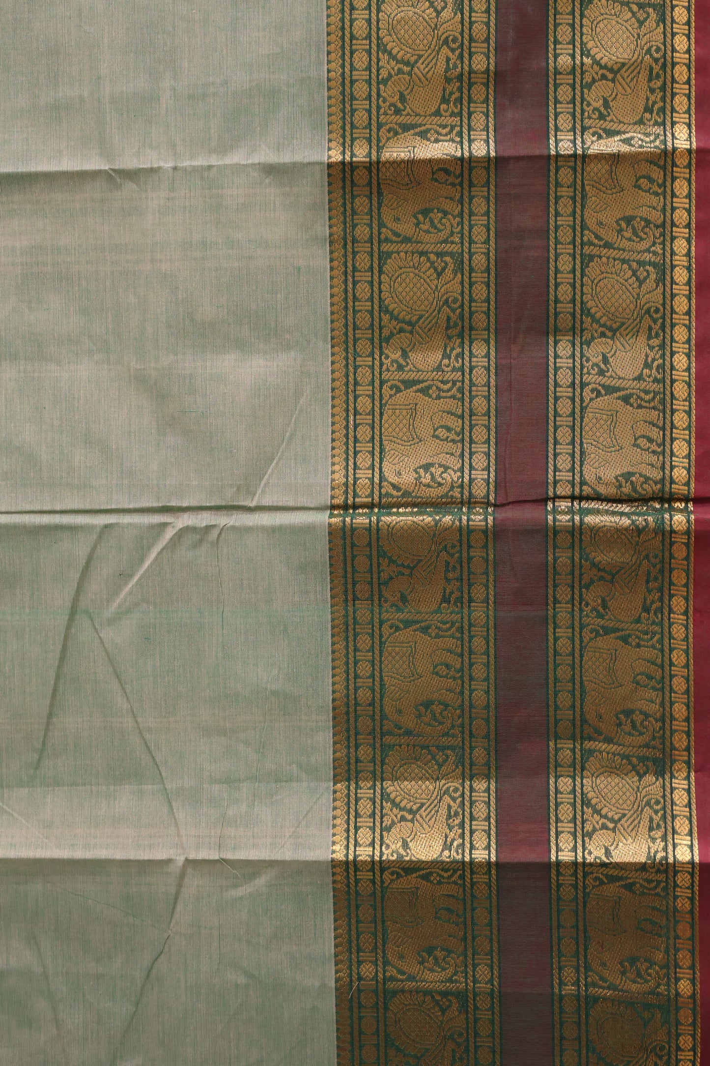 Chettinad Cotton Saree -Basil Green