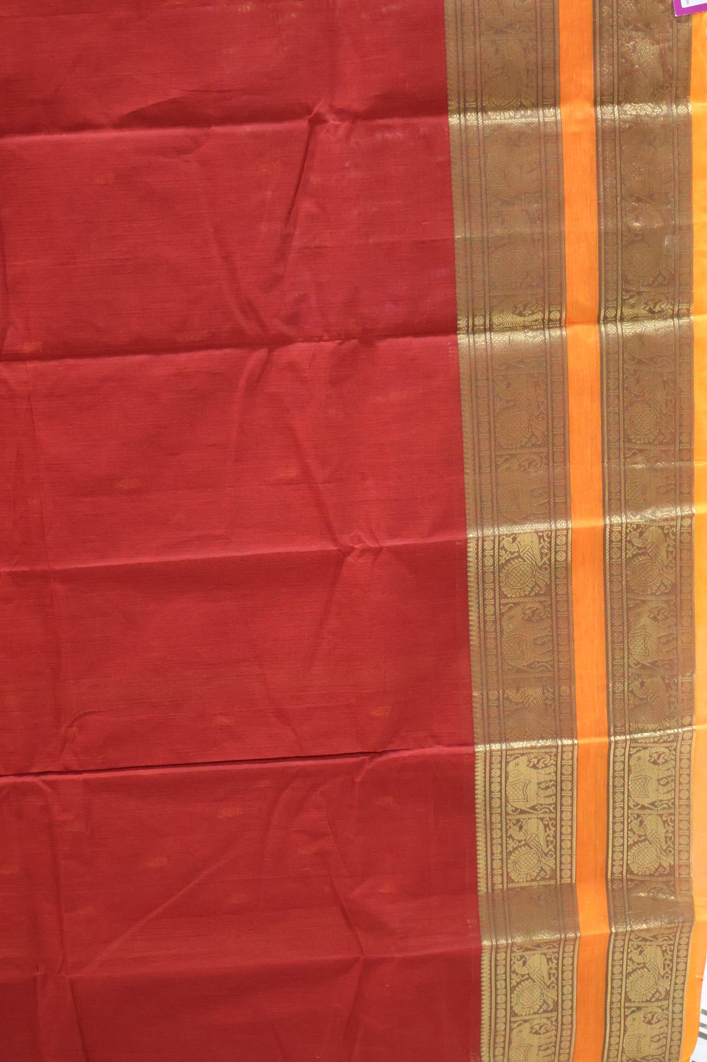 Chettinad Cotton Saree - Redish Maroon
