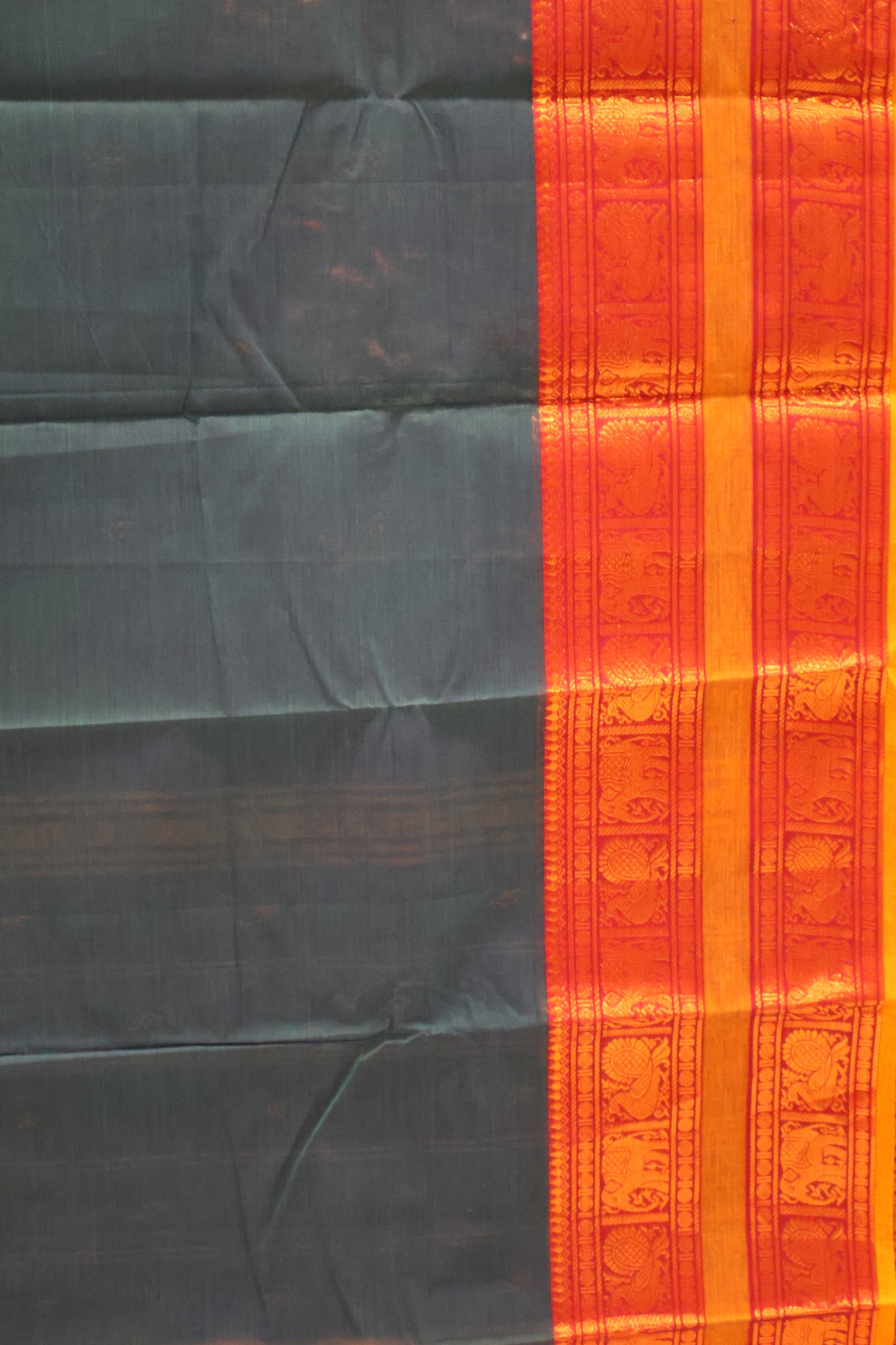 Chettinad Cotton Saree -Peacock Blue