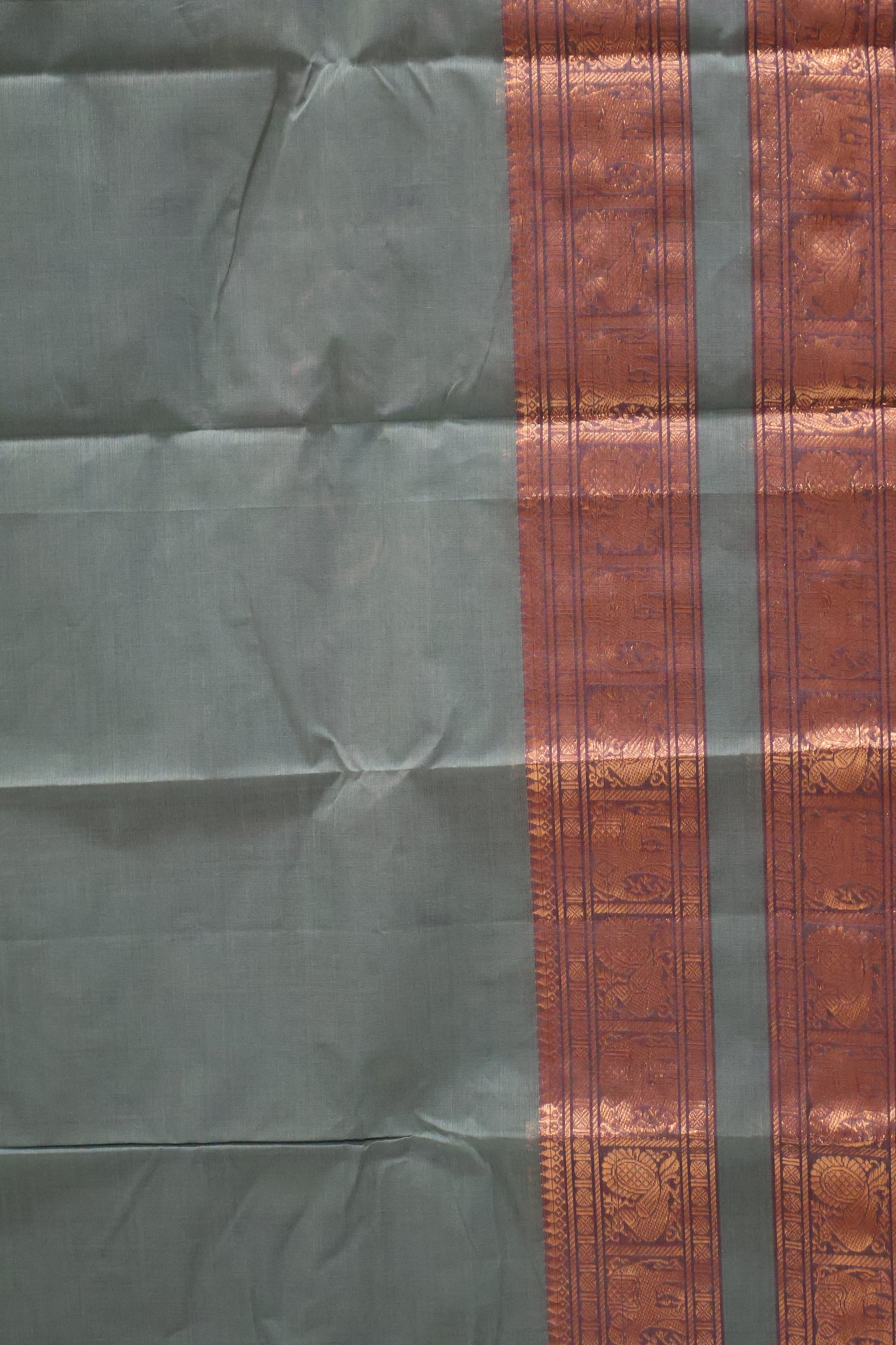 Chettinad Cotton Saree -Hunter Green