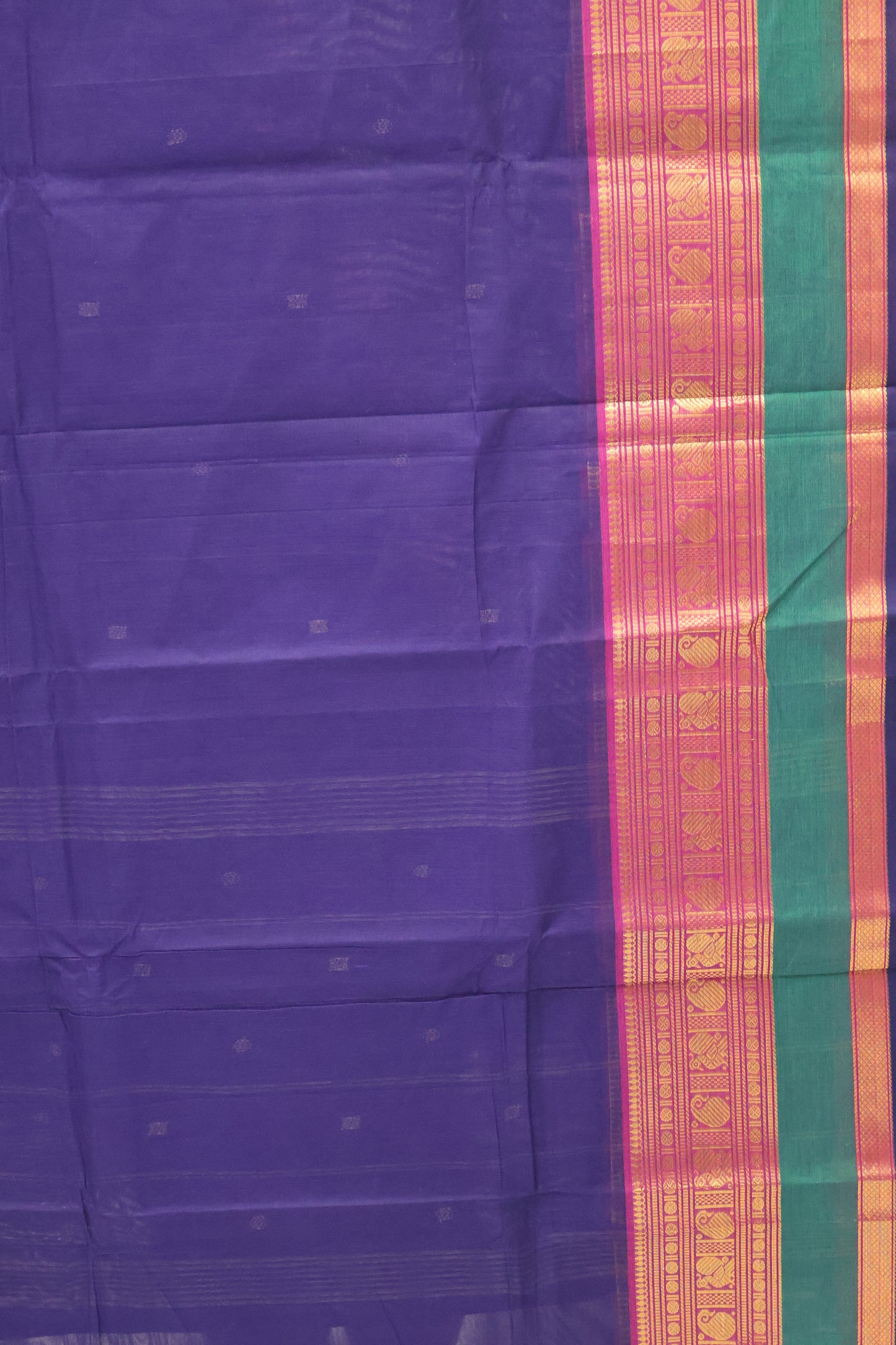 Chettinad Cotton Saree -Blue Peacock